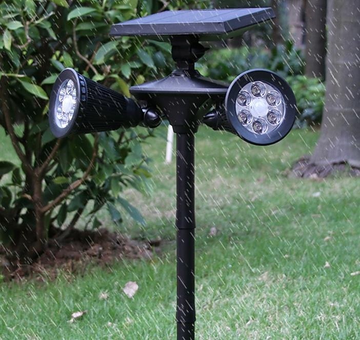 Уличные солнечные светильники с функцией движения, солнечные прожекторы, режим постоянного включения или с датчиком движения, охранное освещение от заката до рассвета, ландшафтные прожекторы для 2026 - $62.99 –P4