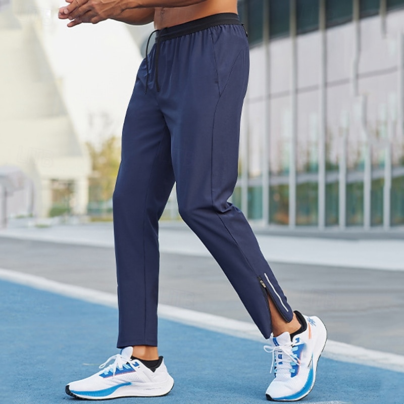 Homens Calças de moletom com punhos calças esportivas Banda Refletora Bolso com zíper Cintura Alta Calças Ginásio Roupa Esportiva Dar certo Primavera Outono Elástico Respirável Academia Exercite-se de 2026 por $31.99 –P17