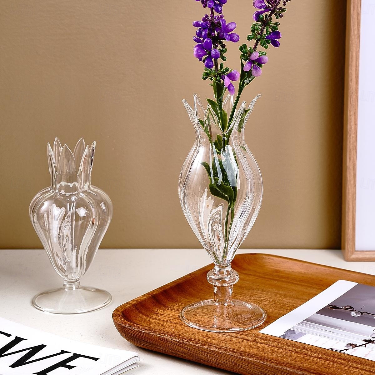 Cute Flower Bud-shaped Hydroponic Vase A Transparent Glass Flower Arrangement Table Decoration Piece Suitable for Home and Store Table Art Flower Arrangements and Decorative Vases 2025 - $9.99 –P6