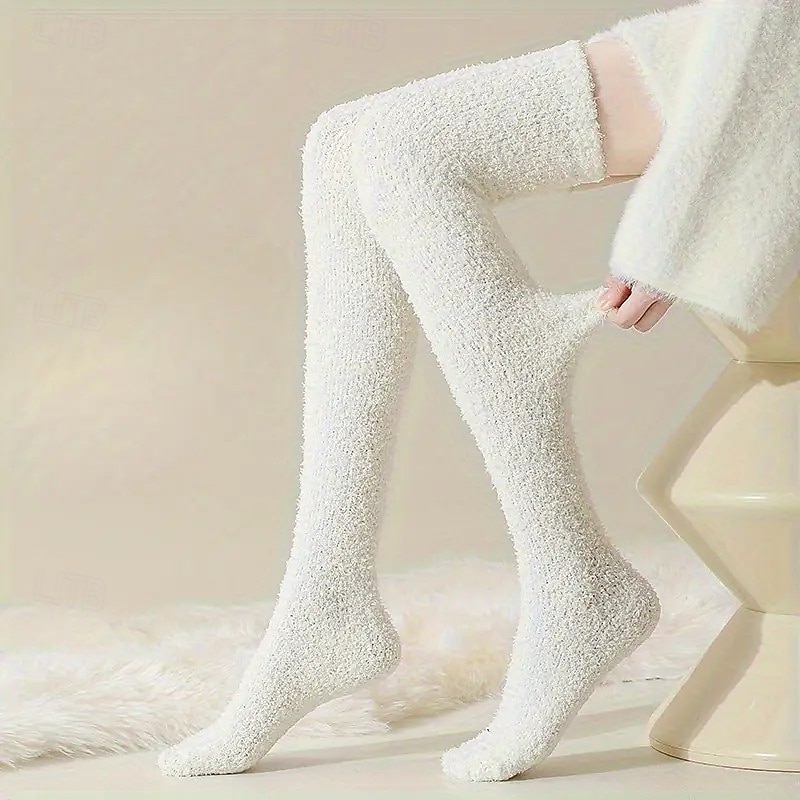 2/4 Pairs Coral Fleece Women's Winter Socks – Thickened, Lint-Free, Warm Floor Socks, Knee-High Leg Warmers, Soft and Cozy for Snowy Weather 2026 - $19.99 –P5