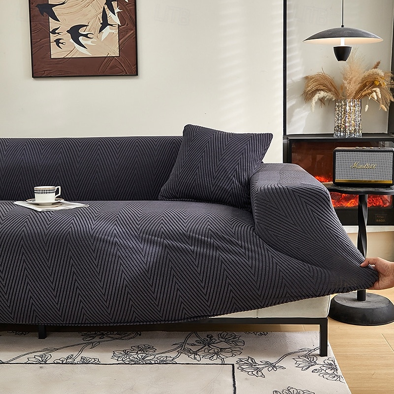 rugalmas jacquard szövet kanapéhuzat, stretch kanapéhuzat, szekcionált L alakú kanapéhuzat, sarokhuzat nappaliba, 1/2/3/4 üléses 2026 - $43.99 –P16