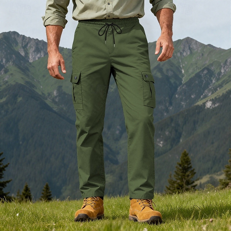 Homme Pantalons Cargo Pantalons Multi-poches Taille élastique avec cordon de serrage Uni Portable Extérieur Quotidien Camping & Randonnée Mode Classique Noir Vert Véronèse de 2026 ? $21.99 –P13