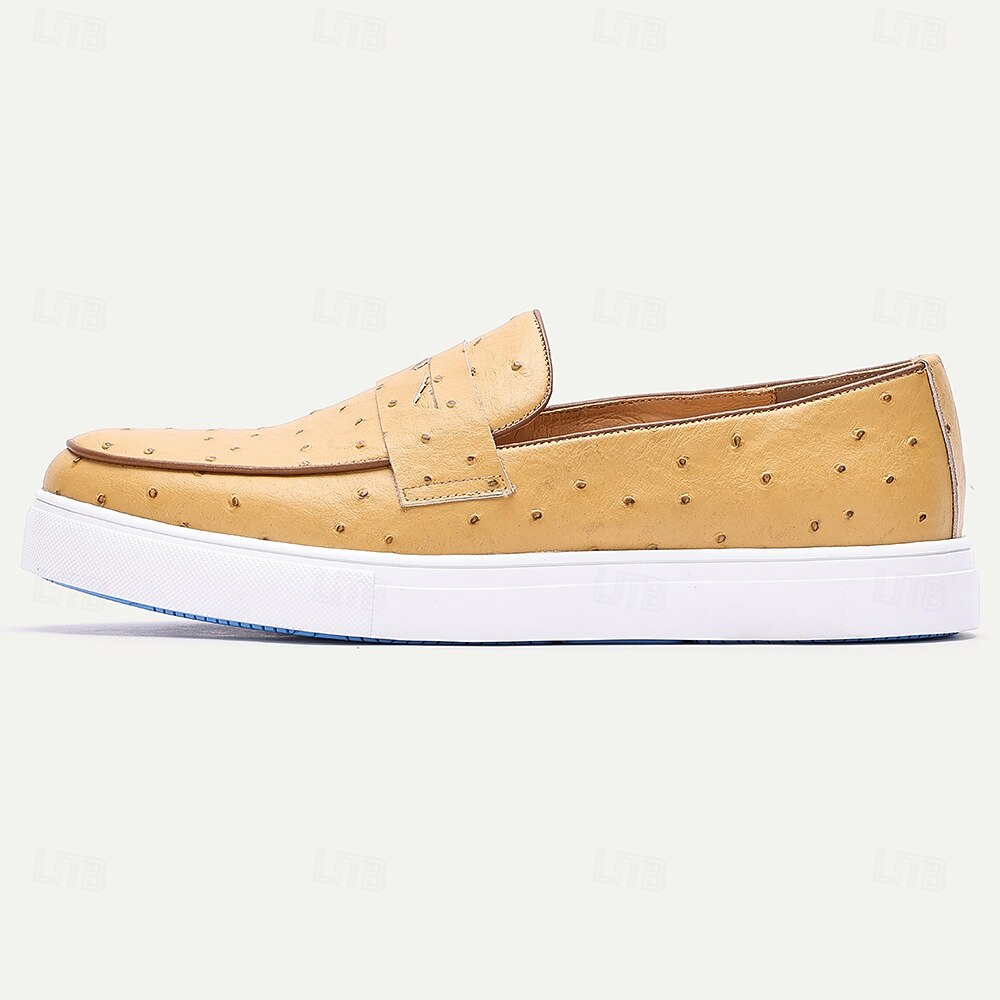 Męskie Mokasyny i buty wsuwane Klasyczne mokasyny Spacery Codzienny Skóra Wygodny Niepoślizgowy / a Mokasyny Żółty Wiosna Jesień 2025 - $94.99 –P3