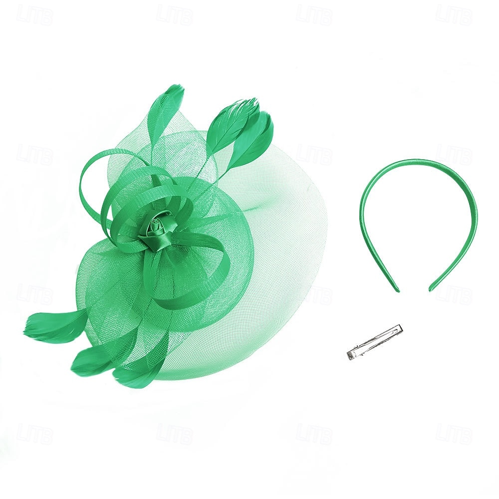 fascinators Fjær Fedora Bryllup Aftenselskap Te Fest Kentucky Derby Hesteløp Elegant Årgang søt stil Med Fjær Hodeplagg Hodeplagg 2025 - $14.99 –P3