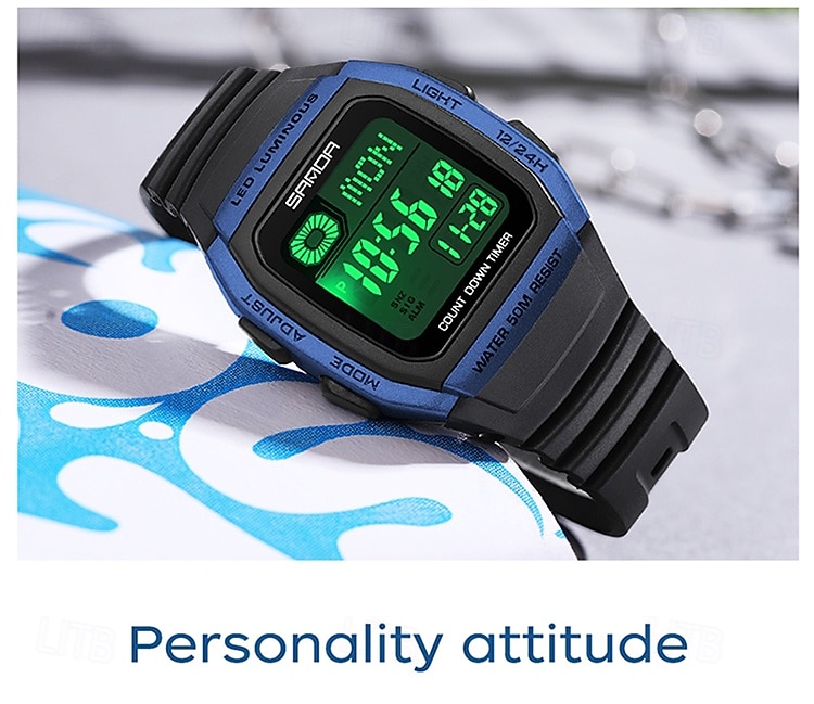 SANDA Gift for Women Men Digital Watch Large Dial Outdoor Sports Casual Luminous Calendar Date Waterproof Silicone Watch 2026 - $29.99 –P10