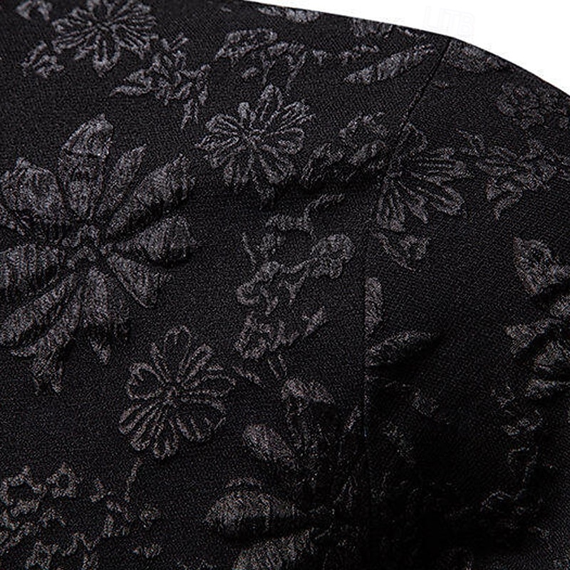 Homens Camisa Social Camisa casual camisa de botão Preto Branco Manga Longa Floral Tecido Lapela Férias Casual Jacquard Roupa Moda Chique & Moderno Casual Informal mas elegante de 2026 por $29.99 –P3