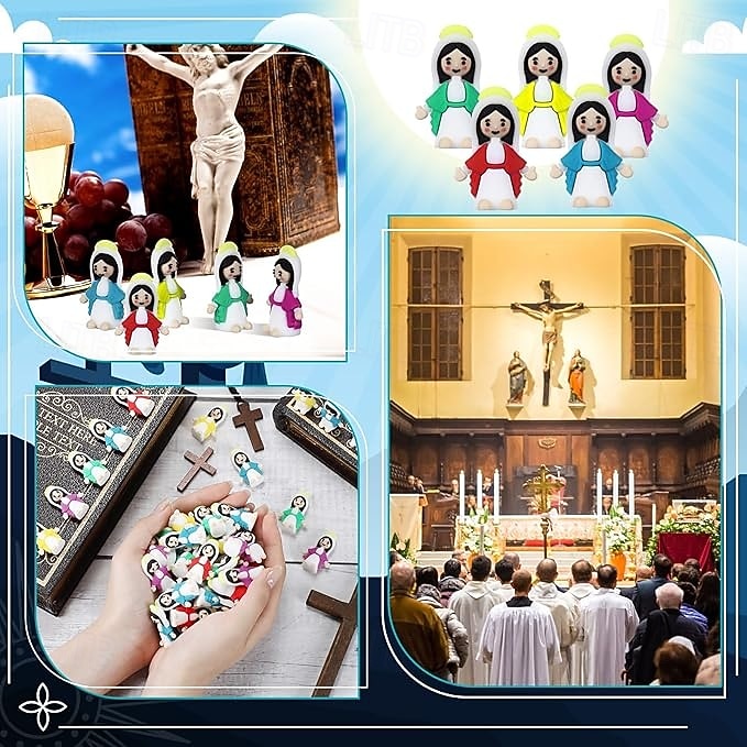50/100pcs Little Virgin Mary Figures Easter Gift, Mini Virgin Mary Figurines in Bulk, Tiny Statues for Easter Egg Stuffers Multicolor Tiny Virgin Mary Figures, Miniature Figurines to Hide 2026 - $21.99 –P5