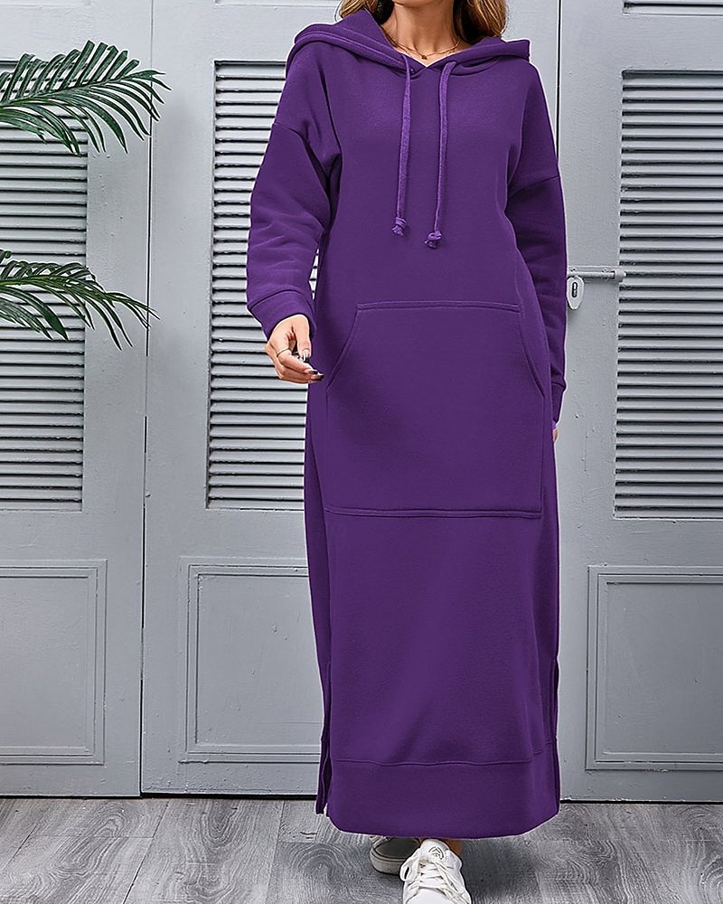 Γυναικεία Μίντι φόρεμα Φόρεμα με κουκούλα Μοντέρνα Καθημερινά Γραφείο Εξόδου Κανονικό Σκέτο Μακρυμάνικο Με Κουκούλα Μαύρο Κρασί Βυσσινί Πορτοκαλί Άνοιξη Φθινόπωρο Χειμώνας 2026 - $29.99 –P6