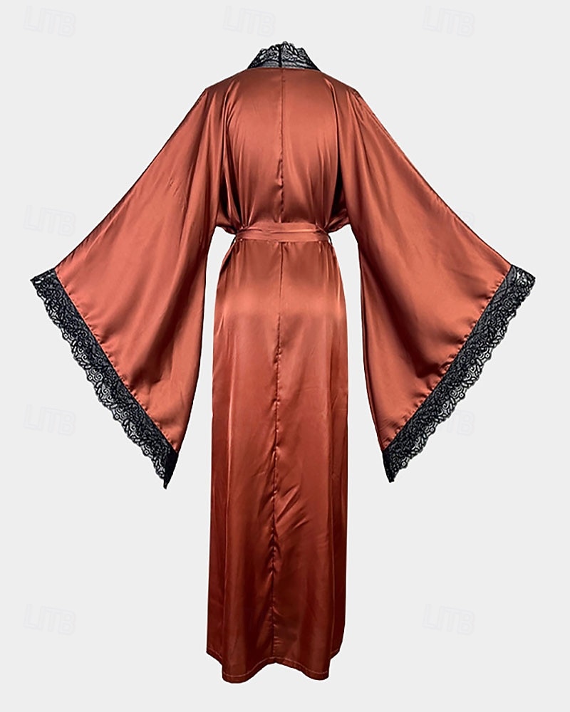 Γυναικεία Πυτζάμες Σαλόνια Νυχτικιά Ολόσωμες Φόρμες Ζεστό Μοντέρνα Σέξι Μονόχρωμες Σατέν Μεταξωτές Πιτζάμες Πιτζάμες Κορδόνι Δαντέλα Σπίτι Μακρυμάνικο Λαιμόκοψη V 2026 - $44.99 –P6