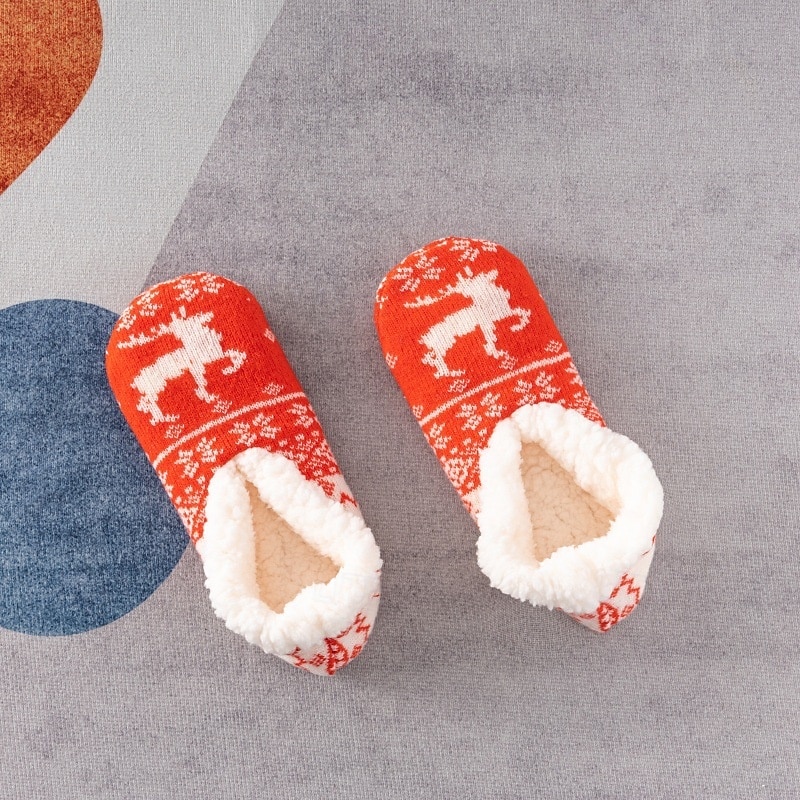 Damskie skarpetki podłogowe z wzorem gwiazdek, grube bawełniane pluszowe kapcie na zimę do domu lub do spania, ciepłe, wygodne, antypoślizgowe skarpetki do noszenia w domu 2026 - $12.99 –P13