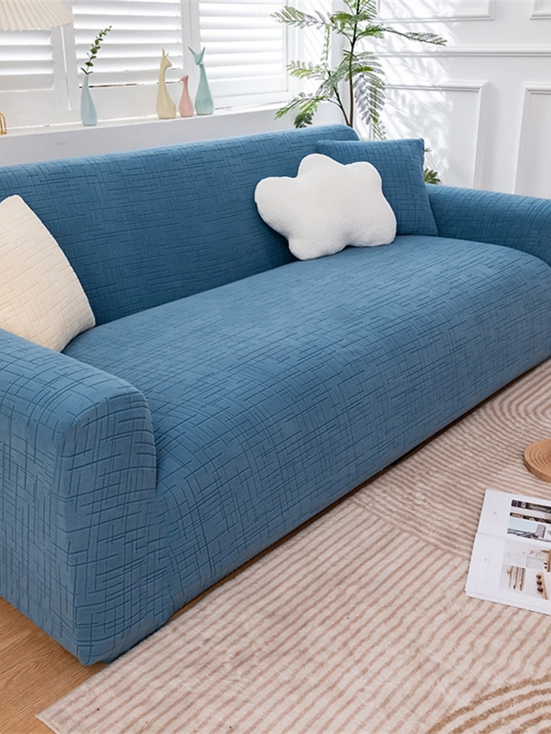 1 Piece Jacquard Wear-Resistant Elastic Sofa Cover – Solid Color Premium All-Season Universal Thickened Anti-Slip Slipcover, Suitable for L-Shaped and 1/2/3/4-Seater Sofas 2026 - $104.99 –P7