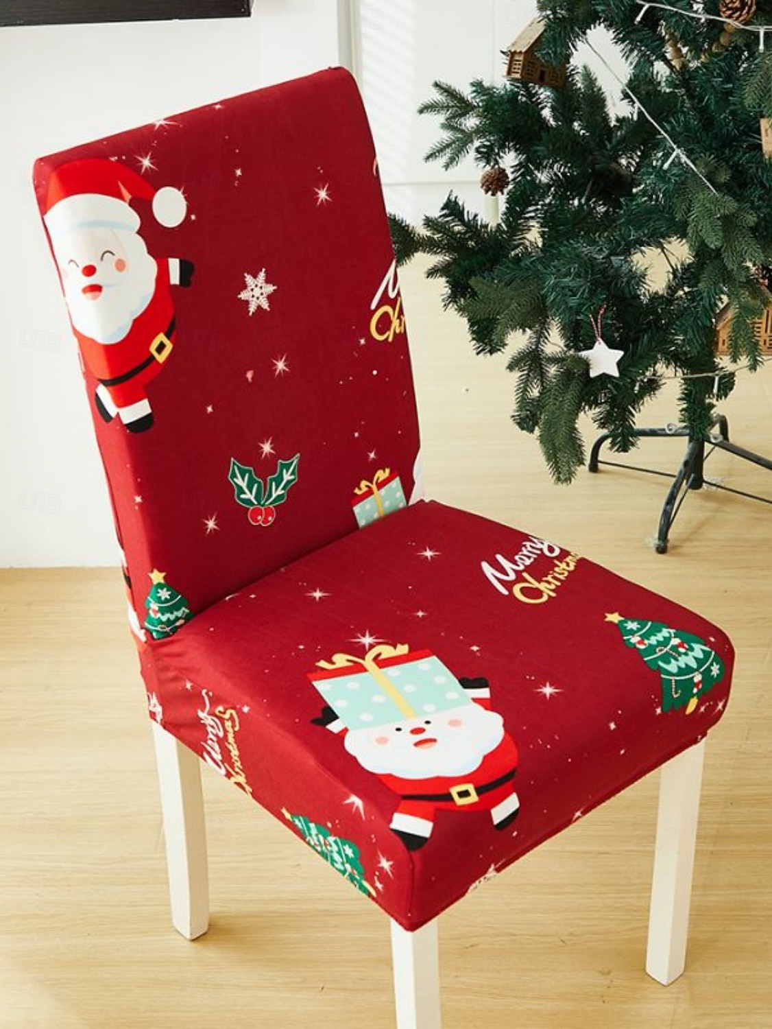 1/2/4PC/6PC Christmas Milk Silk Printed Chair Cover – Decorative, Anti-Slip & Dustproof Slipcover, Soft Stretch Fabric for All Seasons 2025 - $29.99 –P15