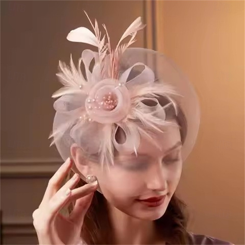 Fascinators Fabric Feathers Fedora Hat Wedding Tea Party Horse Race Cocktail Elegant Vintage Lady With Feather Headpiece Headwear 2026 - $16.49 –P2