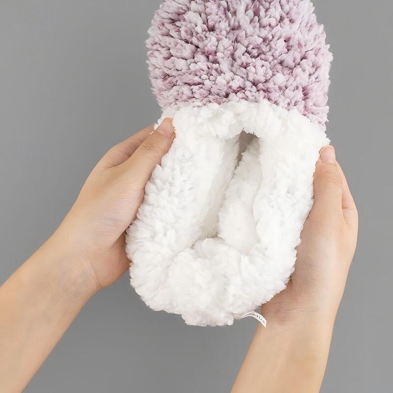 damesokker med fuzzy stjernemønster på gulvet, tykke bomulls-plysj-tøffelsokker for vinterhjemmet eller søvn, varme, koselige sklisikre innesokker 2026 - $12.99 –P6