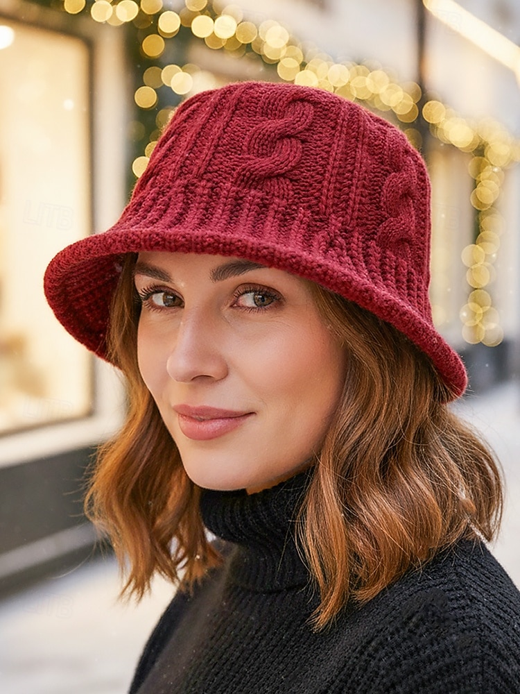 Chapeau bob en tricot de Noël pour femme, chapeau d'hiver en tricot torsadé chaud pour femme, bonnet doux et confortable pour les vacances, les vêtements d'extérieur et décontractés de 2026 ? $14.99 –P1