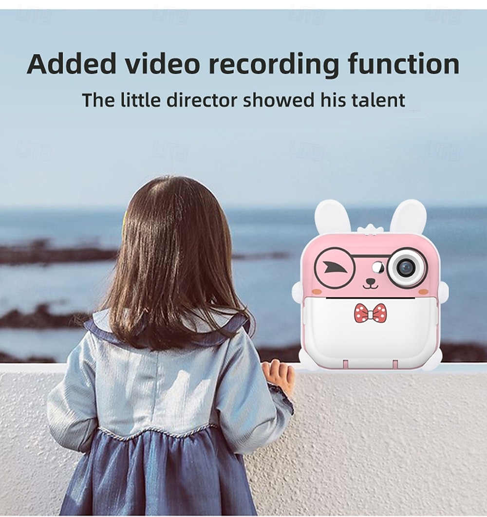 Новинка 2025 года: детская цифровая камера Polaroid Q5 с рисунком из мультфильма, симпатичная мини-камера для детей с HD-фотосъемкой и печатью, мини-видеокамера, рождественский подарок на день 2025 - $45.99 –P11