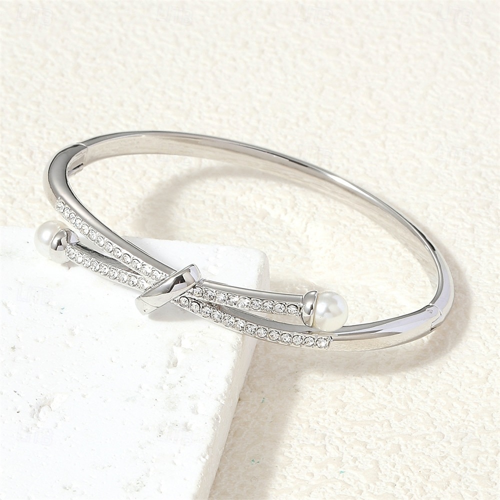 Zircon Geometrical Totem Series Cute Stylish Simple Trendy Chrome Bracelet Jewelry Silver / Golden For Wedding Party Engagement Prom 2026 - $11.49 –P5