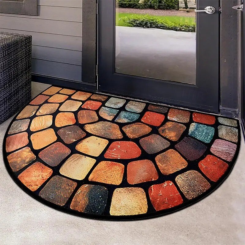 Stone Pattern Doormat Pebble Stone design Doormat Visual Trap Floor Mat Non Slip Stone ...