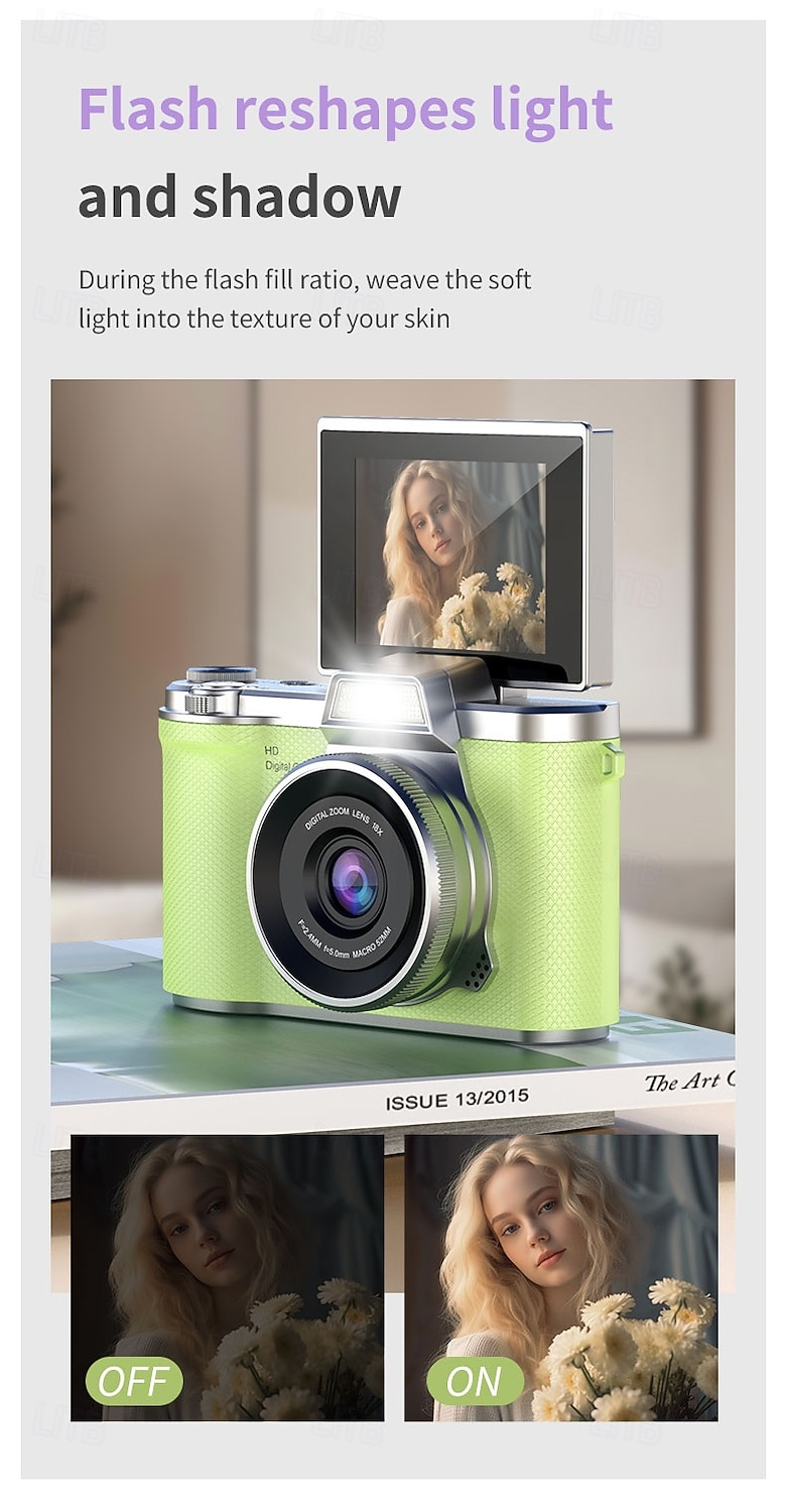 2026年 1080P HDポータブルCCDカメラ 4Kレンズ フリップスクリーン USB充電式リチウムポリマーバッテリー 初心者向け旅行Vlogging 完璧なバレンタインデーギフト 初心者カメラ  コレクション – $47.99 –P11