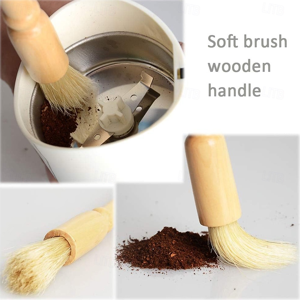 2 щетки для чистки кофемолки с тяжелой деревянной ручкой &щетина для удаления пыли с древесины щеткой для эспрессо и нейлоновая щетка для эспрессо-машины 2026 - $10.99 –P3