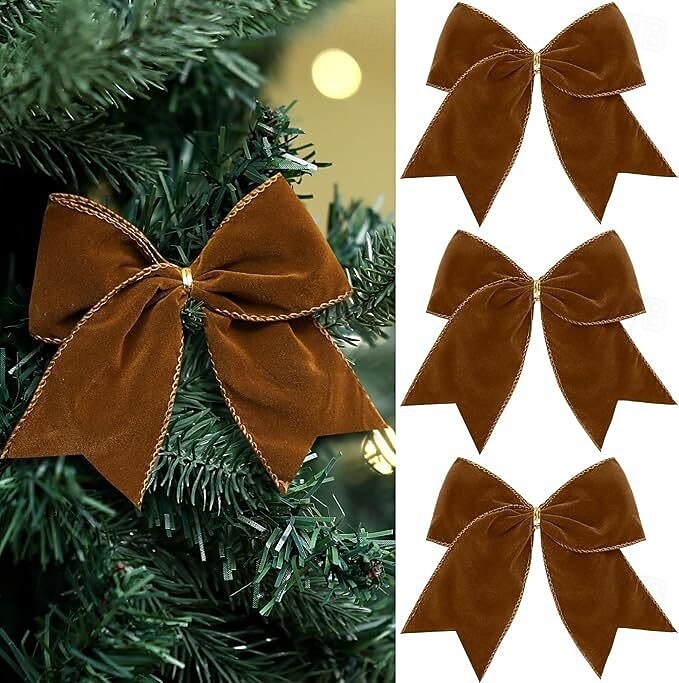 12 kpl jouluisia samettisia rusetteja 6 tuuman maalaisromanttisia seppeleitä lahjarusetteja vintage-jouluinen samettinen nauharusettikoristeet jouluun maalaistalokuuseen seppele 2025 - $13.99 –P8
