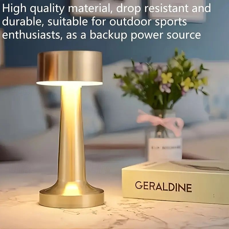 Современный минималистичный металлический светильник для офиса, с сенсорным управлением, перезаряжаемый, ночник с 3 скоростями диммирования для офиса, спальни, кабинета, прикроватная тумбочка, 2026 - $13.99 –P9