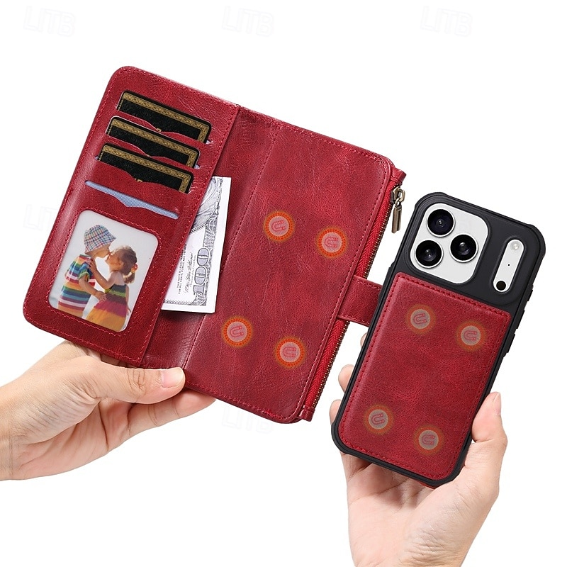 телефон Кейс для Назначение iPhone 17 Pro Max 17 Air Кошелек для карт Откидная крышка Магнитный Откидная подножка Разъем для карты Ретро ТПУ Кожа PU 2026 - $28.99 –P19