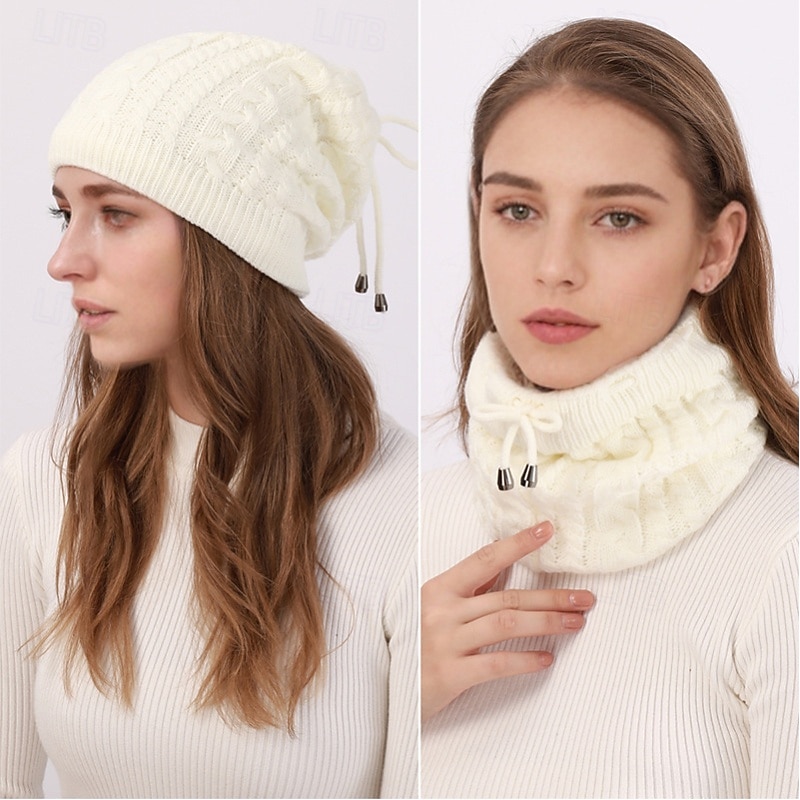 Dame Hatt Beskyttelseshat Vinterhatter Varm Hjem Gate Daglig Strikket Ren farge 2025 - $15.99 –P3