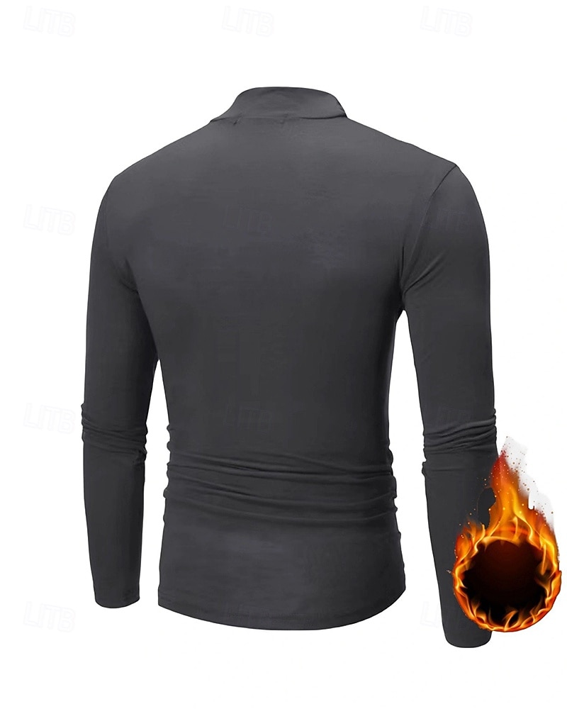 Bărbați Mată Topuri pulover Top din fleece cu strat de bază Lenjerie Termică Toamna iarna Manșon Lung Îmbrăcăminte Atletică Cald Sală de fitness Drumeție Alergat A face exerciţii fizice Yoga Negru 2026 - $40.99 –P18