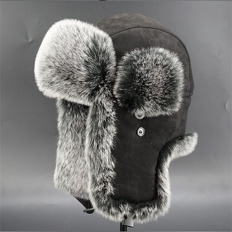 Hombre Sombrero de Cazador Sombrero Ushanka Sombrero de aviador Gorro con orejeras Sombreros de invierno Negro Color Camello Piel Artificial Estilo retro Acogedor Ropa Cotidiana Noche Color 2026 - $29.99 –P4