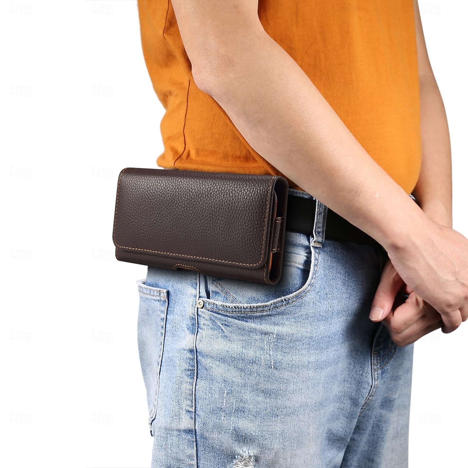 Estojo para celular masculino com presilha, bolsa de cintura, acessório em couro PU, carteira para celular, estilo vintage, capa protetora para celular. de 2026 por $26.99 –P9