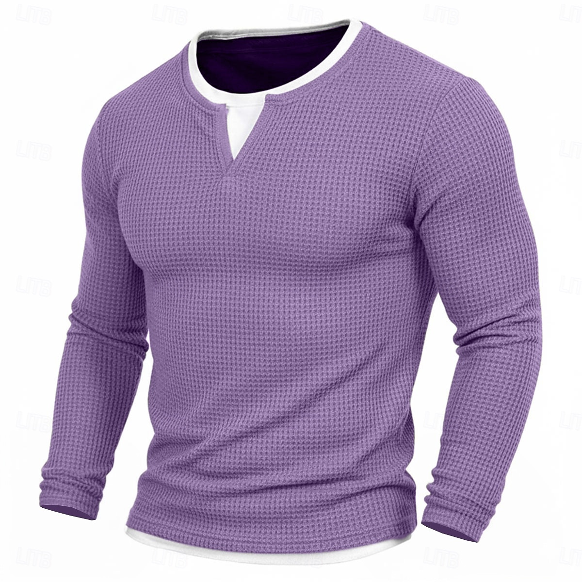 Ανδρικά Βάφλα μπλουζάκι Μπλουζάκι Πουκάμισο Waffle Henley Μακρυμάνικο Στρογγυλή Ψηλή Λαιμόκοψη Λαιμόκοψη V Όλες οι εποχές Συμπαγές Χρώμα Παραδοσιακό / Πεπαλαιωμένο Καθημερινό ψεύτικο δύο κομμάτια 2026 - $24.99 –P1