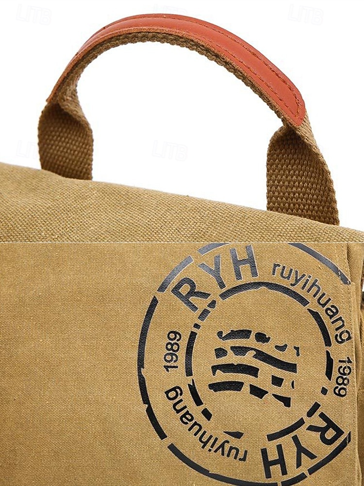 Pánská plátěná taška přes rameno s velkou kapacitou, vintage crossbody brašna na notebook, knihy a cestování 2026 - $42.99 –P10