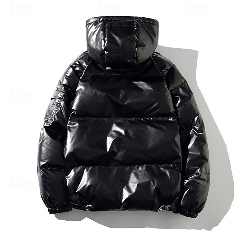 Homme Manteau d'Hiver Doudoune Veste Matelassée Avec Poches Polyester Vacances Tenue quotidienne Date Régulier Mode Occasionnel Confortable Chaleur Thermique Hiver Couleur Unie / Unie Argent Noir de 2026 ? $47.99 –P9