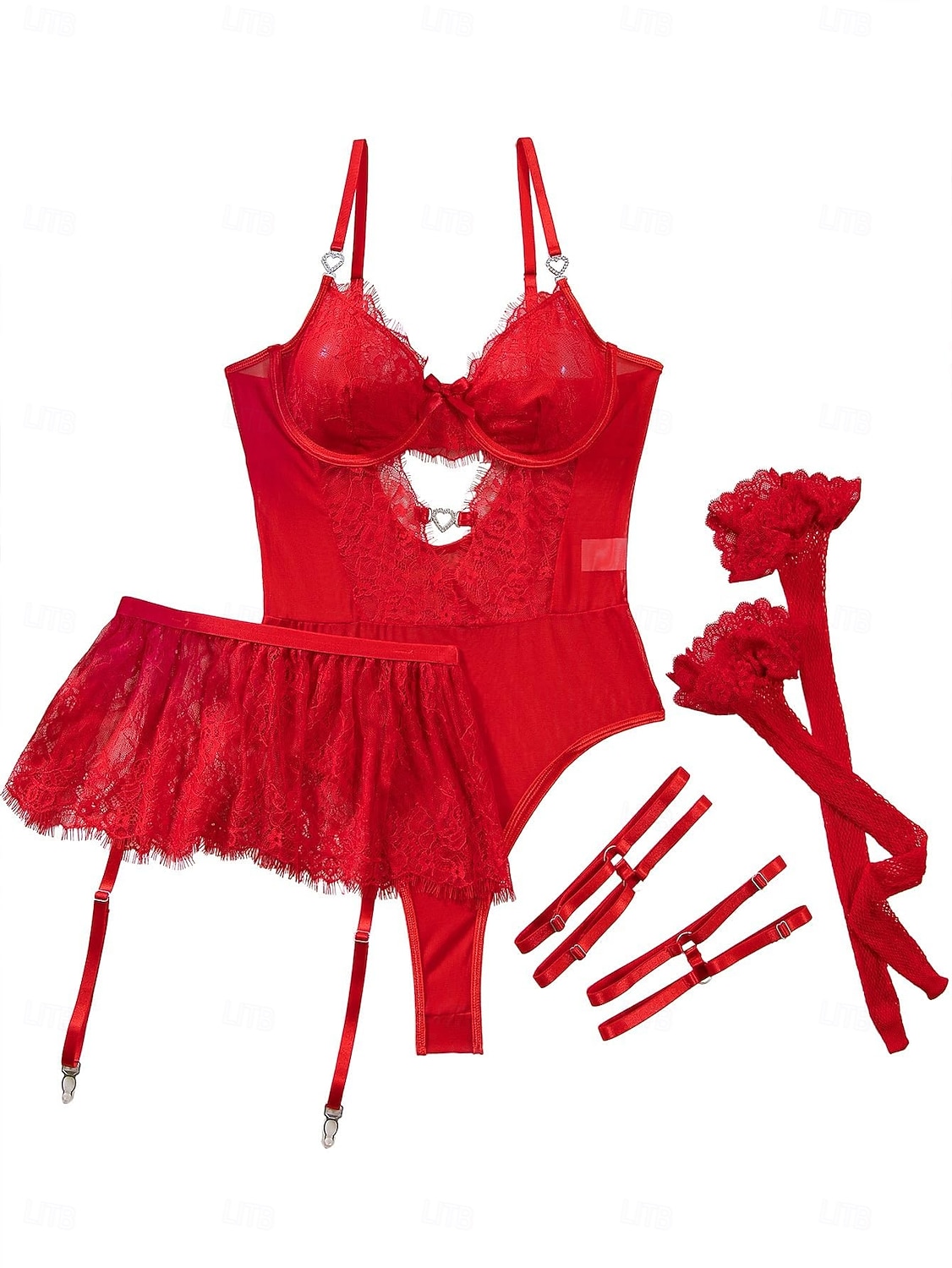 Set Babydoll Lingerie Teddy Bodysuit Collant a Rete con Accessori Donne Lingerie in Rete e Pizzo Elegante Indumento Notturno Adulti Casa Vestire Regalo di San Valentino per Lei del 2026 a $25.99 –P8