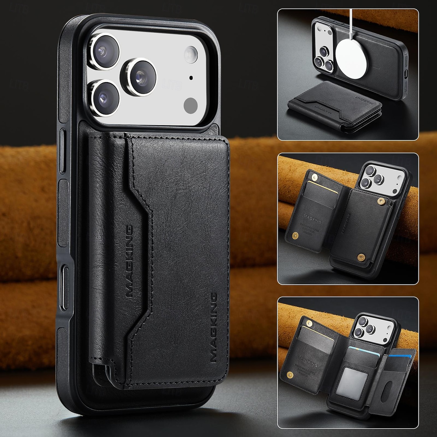 2026年 電話 ケース 用途 iPhone 17 Pro Max 17 Air バックカバー 耐衝撃 レトロ風 TPU PC PUレザー  コレクション – $24.99 –P1