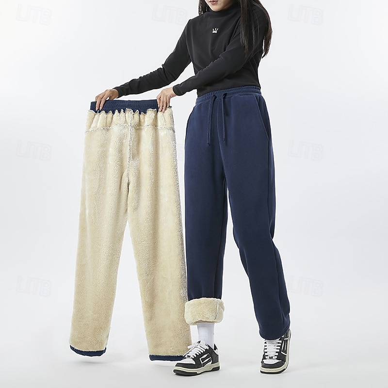 Per donna Pantaloni Attivo Moda Casual Lunghezza intera Vita media Tinta unica Semplice Coulisse Tasca Fascia Elastica Calore Termico Comodo Micro-elastico All'aperto Lavoro Streetwear Grigio scuro del 2026 a $44.99 –P7