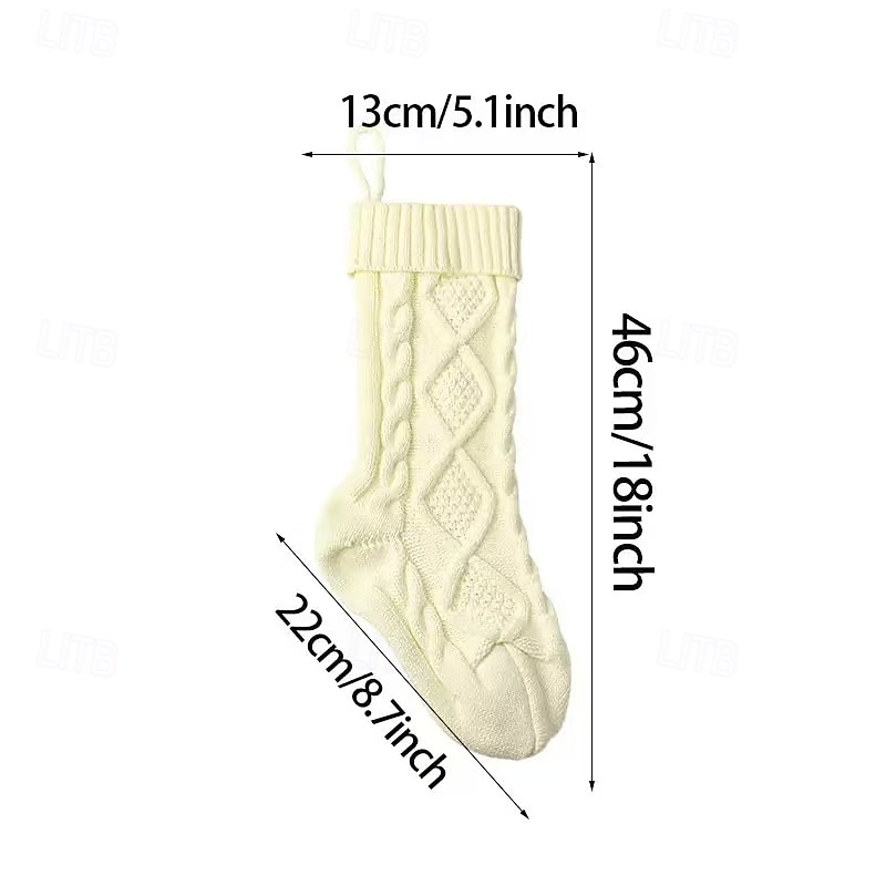 Рождественский чулок 18 дюймов (примерно 45,7 см) вязаный рождественский чулок, украшение для семейного праздника, большой чулок, подходящий для подарков семье, друзьям и детям 2025 - $13.99 –P10