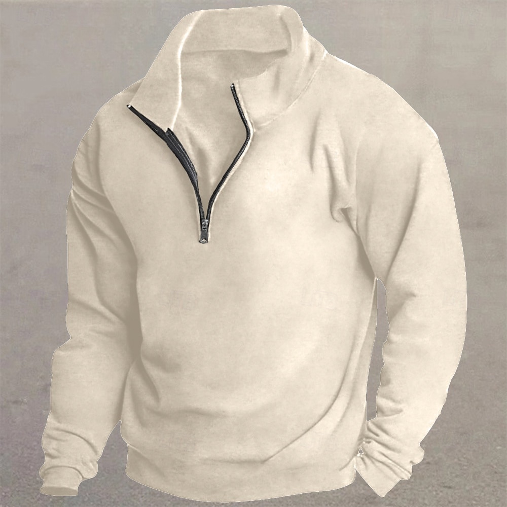 رجالي كنزة سترة من الصوف قف بجانب الطريق سويت شيرت بسحاب أسود أبيض نبيذ أحمر كاكي رقبة طوقية مرتفعة سهل الرياضة & في الخارج فضفاض مناسب للبس اليومي أناقة الشارع رياضية الربيع الخريف ملابس هوديس بلوزات 2026 - $20.99 –P5