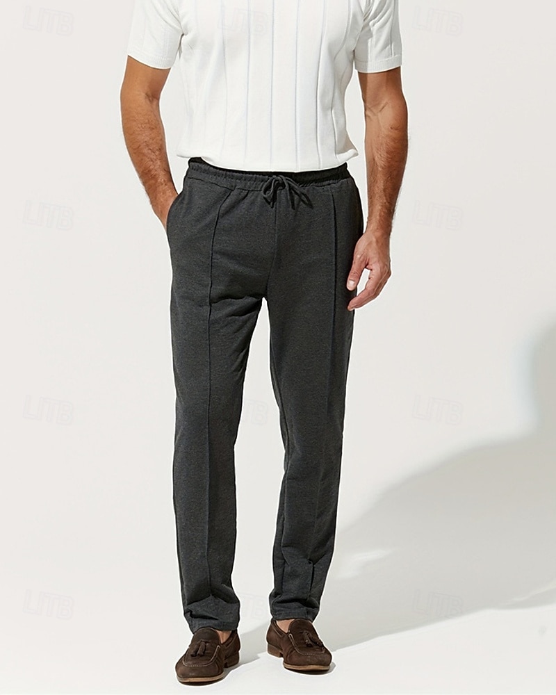 Herre Joggebukser Bukser Plisserte bukser Snorer Lomme Elastisk midje عادي Komfort Sport & Utendørs Daglig Mote Fritid Svart Grå Mikroelastisk 2025 - $32.99 –P3