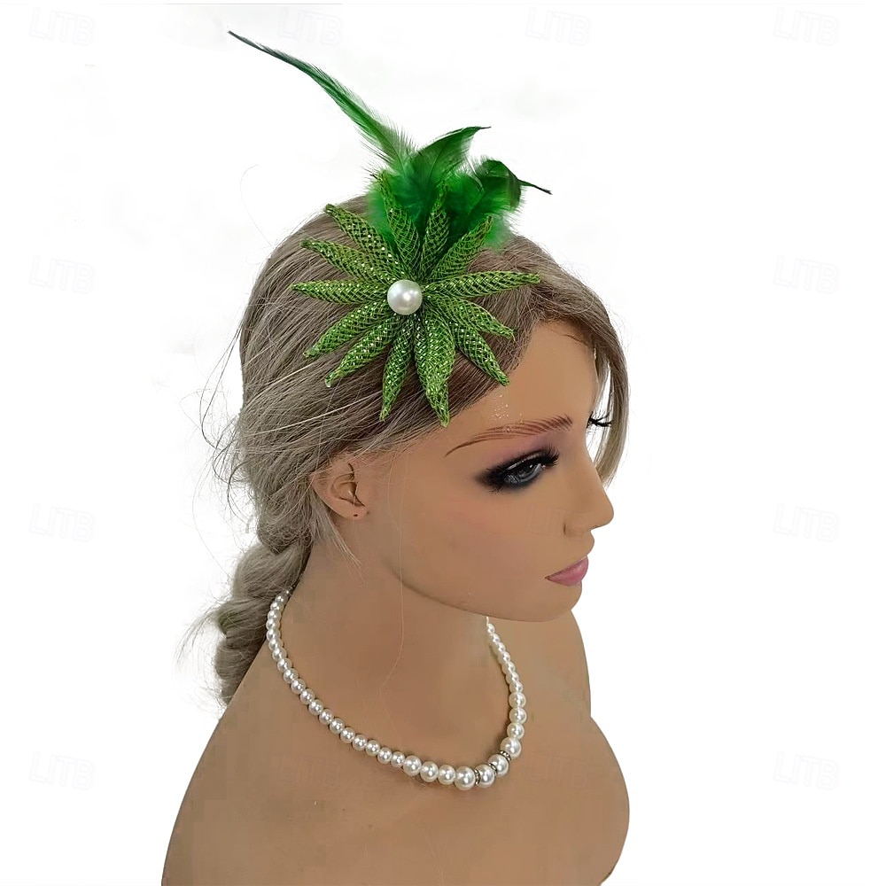 Fascinators Perle Tissu Chapeau Fedora Formel Mariage Noël Fête du thé Course de Chevaux Élégant ancien Avec Plume Casque Couvre-chef de 2026 ? $17.49 –P12