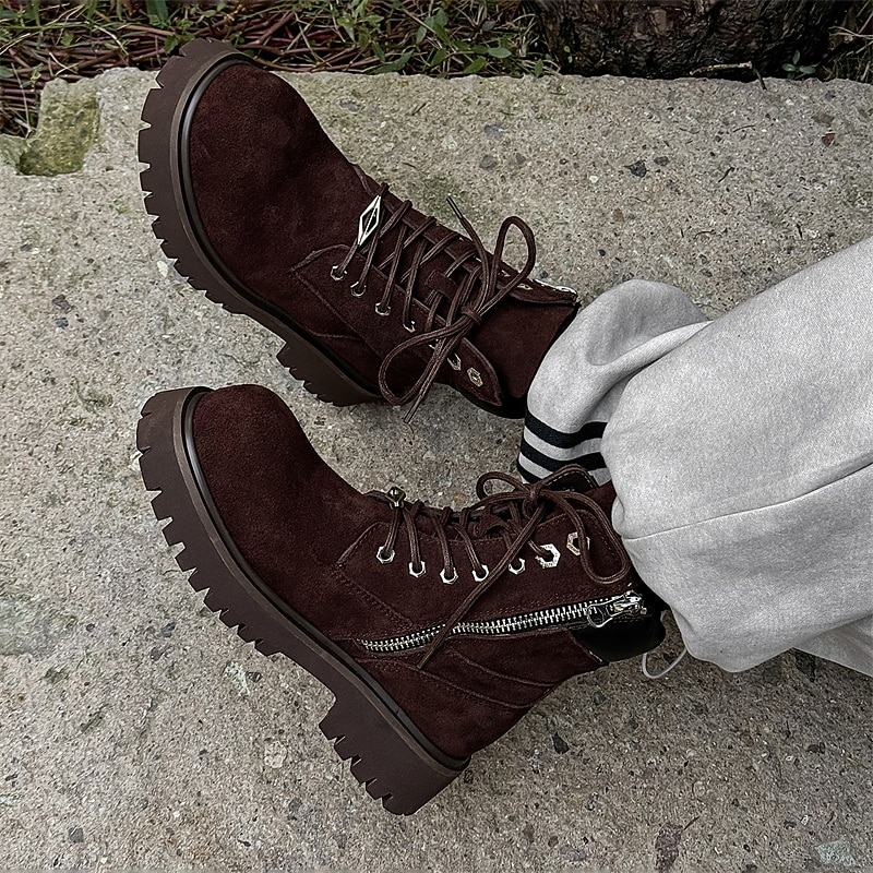 Ανδρικά χακί σουέτ μποτάκια εργασίας μέχρι τον αστράγαλο με στιβαρή σόλα και απαλή εσωτερική επένδυση, ελαφριά, casual μπότες εξωτερικού χώρου για φθινοπωρινή και χειμερινή χρήση. 2026 - $79.99 –P5