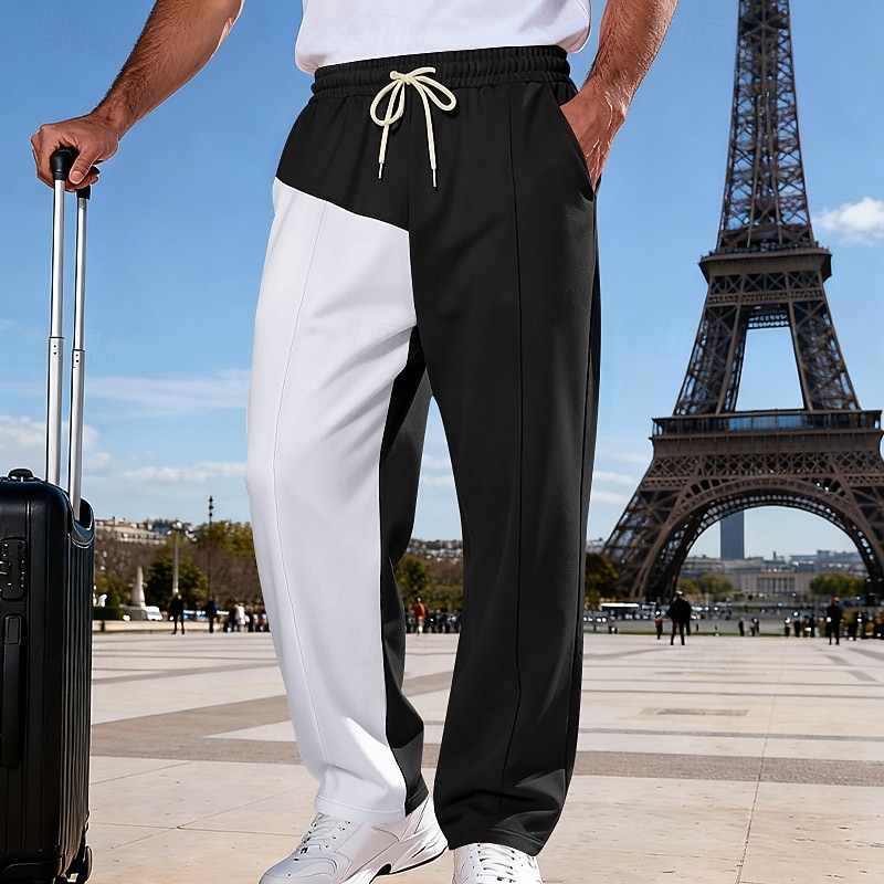 Per uomo Pantaloni da tuta Pantaloni Pantaloni della tuta a gamba dritta Coulisse Tasca Elastico in vita Blocco di colori Comodità Sport all'Aperto Quotidiano Moda Casual Nero Rosso Micro-elastico del 2026 a $17.99 –P10