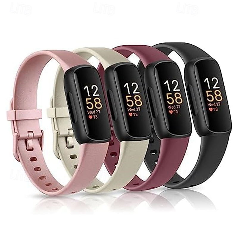 4 pezzi Cinturino intelligente Compatibile con Fitbit Inspire 3 Silicone Orologio intelligente Cinghia Donne Uomini Cinturino Sportivo Sostituzione Polsino del 2026 a $17.99 –P4