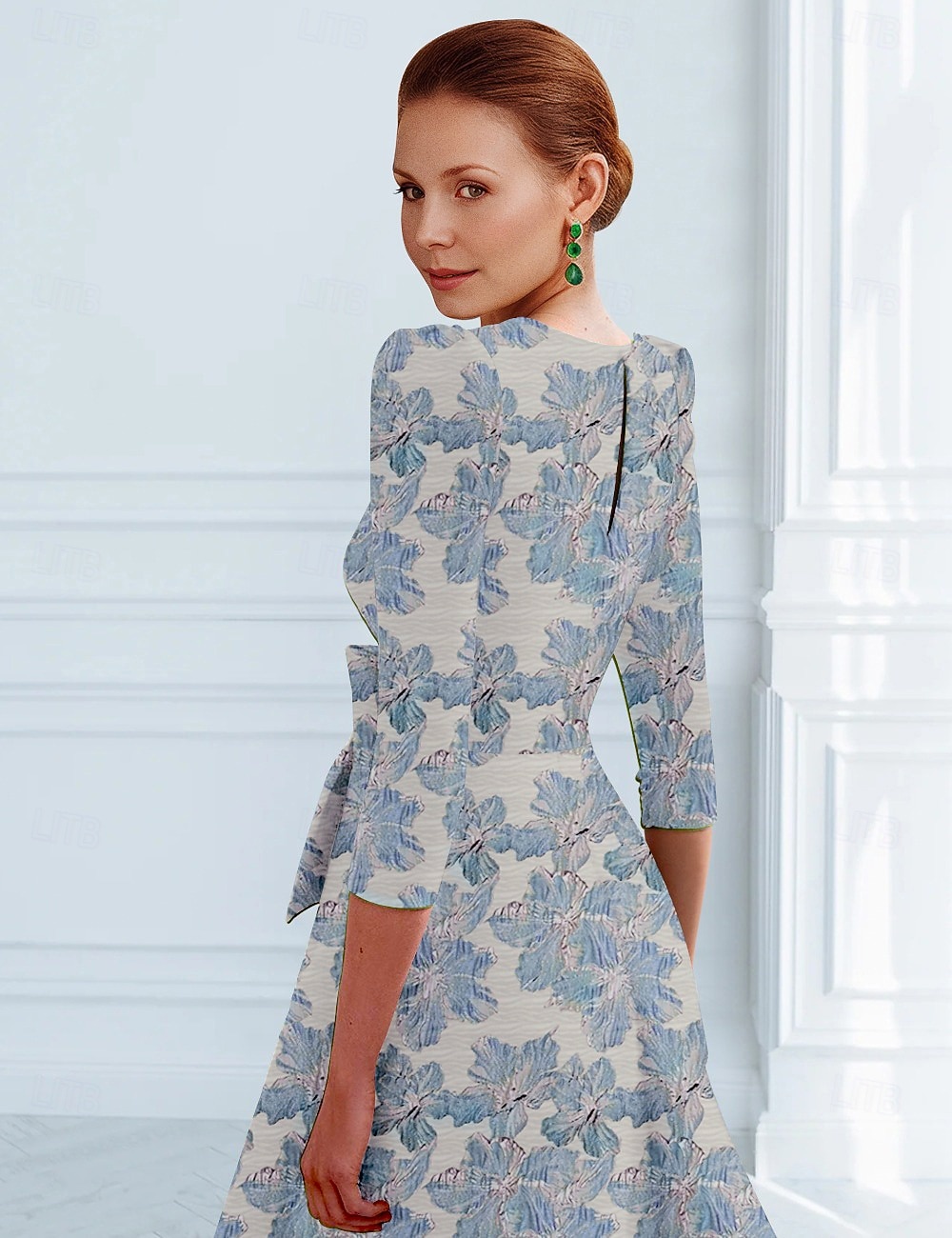 A-Linie Knöchellänge Cocktailkleider Partykleider Elegant Vintage Kurzarm V Ausschnitt Hochzeit Formell Jacquard mit Schleife(n) Tasche 2026 - $175.99 –P11