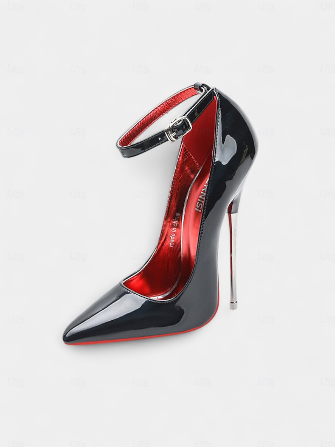 Women's Red Patent Leather Stiletto Heels, Shiny Ankle Strap High Heels with Metal Pin Heel for Christmas Parties & Holiday Celebrations 2026 - $79.99 –P1