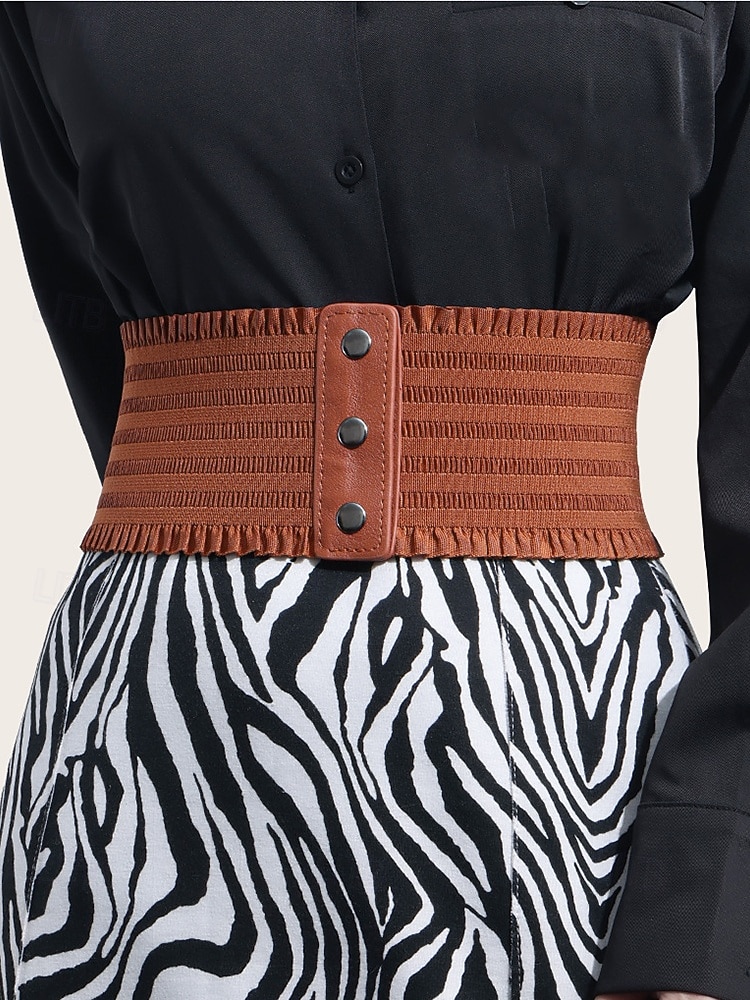 Elastisk julebelte til dame med rysjedesign, justerbar passform, flere farger for julestil 2025 - $11.99 –P3