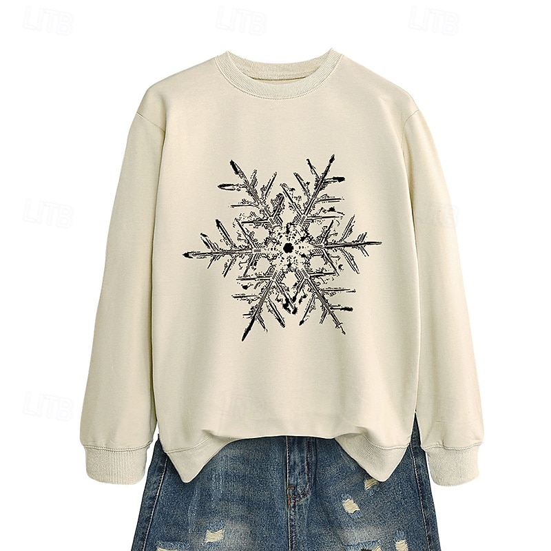 joulu Naisten Pusero Vapaa-ajan topit Pitkähihainen Topit Urheilu- ja treenivaatteet Kuvitettu Puuvilla Pehmeä Juhla Loma Urheiluasut Urheiluvaatteet Musta Valkoinen Keltainen 2025 - $25.99 –P10