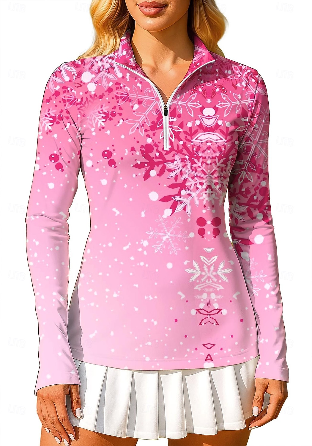 نسائي التدرج سويت شيرت بولو كنزات Shirt قميص رياضي كم طويل طباعة ربع الرمز البريدي Pullover UPF50+ مقاوم للأشعة فوق البنفسجية حماية UV مطاط متنفس الكرة الطائرة تينس الغولف مرتفعة طوق بسحاب 2026 - $25.99 –P5
