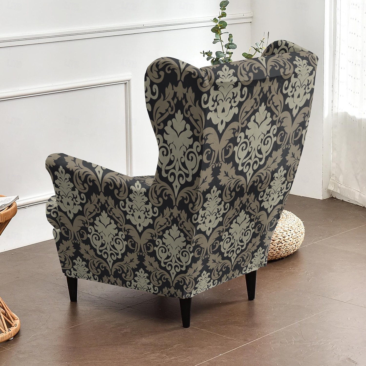 Fundas para sillones orejeros con estampados florales, a rayas y geométricos, de poliéster elástico, protectores decorativos para muebles. 2026 - $41.99 –P6